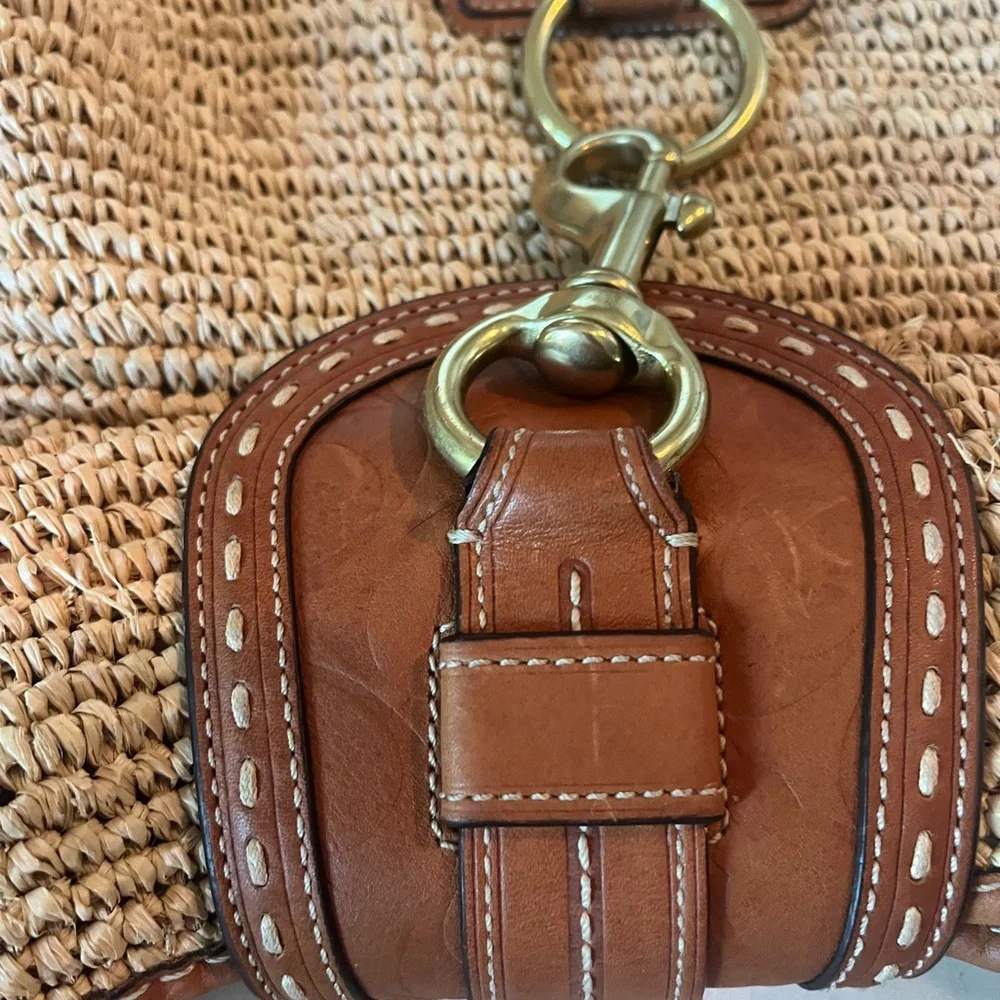 Coach Hobo Natural Straw XL Shoulder Sac/Bag/Purse 11806